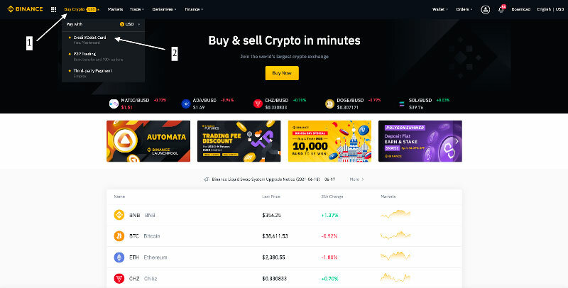 binance buy bitcoin