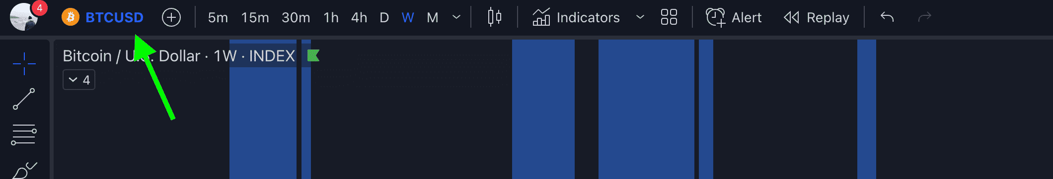 choose btcusd tradingview