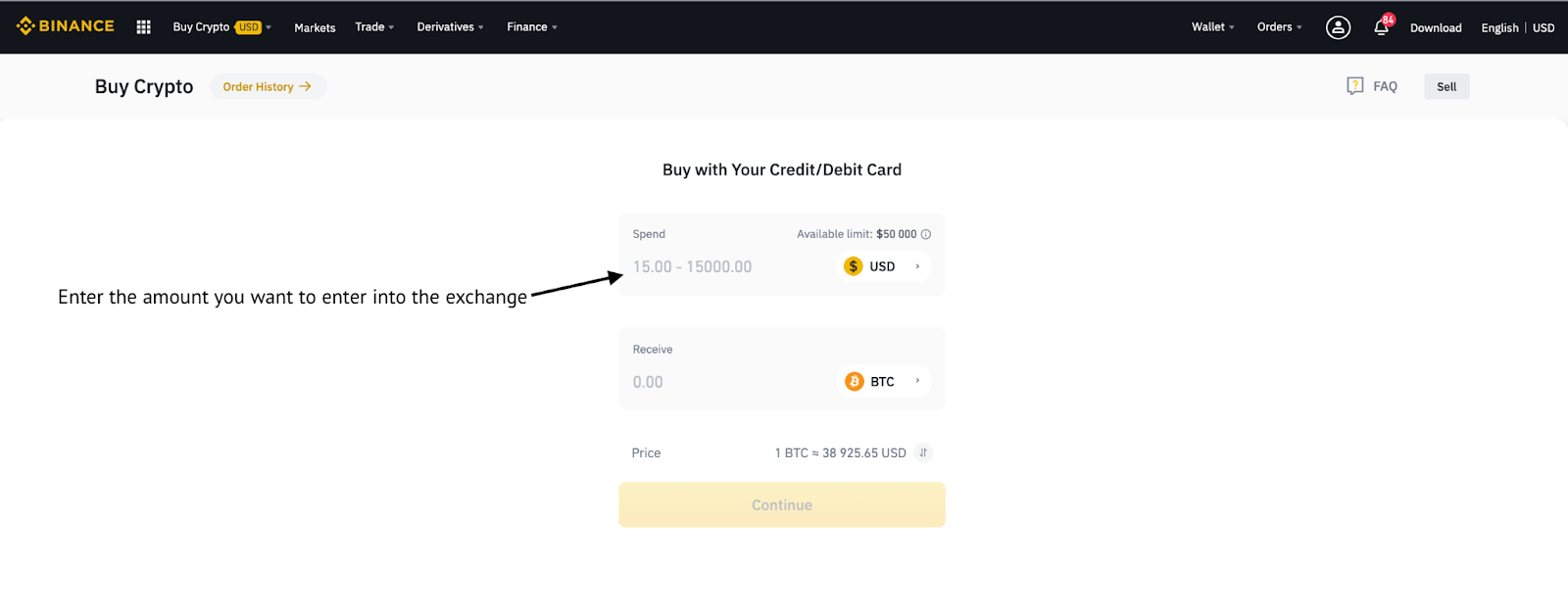 how to buy crypto on binance