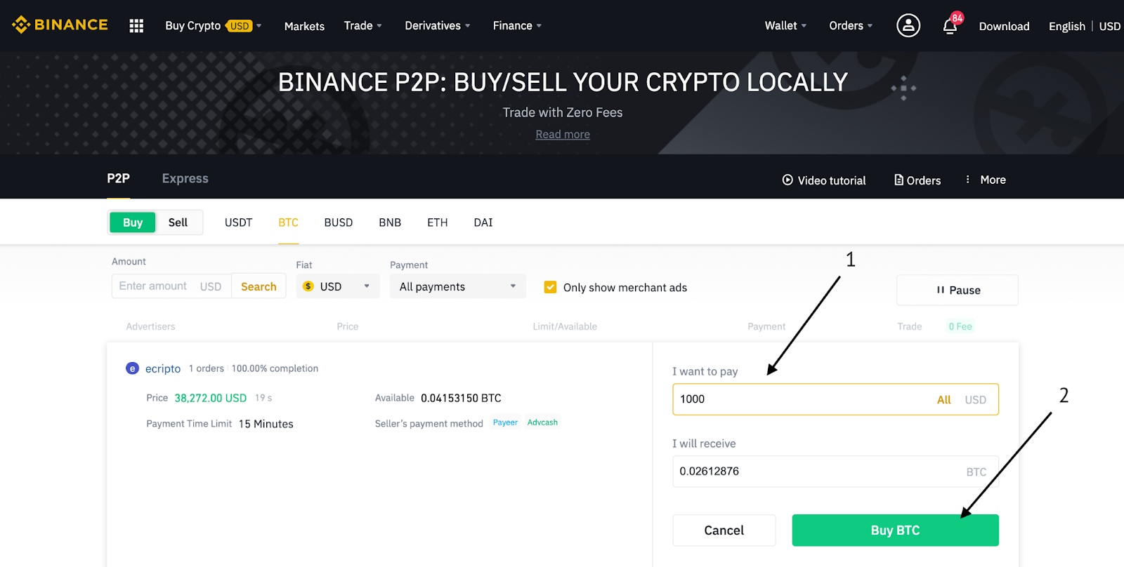 binance buy bitcoin 